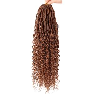 8 Packs 24 Inch Soft Locs Crochet Hair Pre Looped Faux Locs Crochet Braids - Deep Wave Natural Butterfly Locs, Goddess Locs, Dreadlocs Synthetic Hair for Black Women (#30, 24 Inch (Pack of 8))