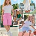 Mumucove 4 Pack Girls Cargo Bermuda Long Shorts, 4-Color, 13-14 Years