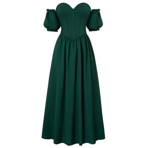Scarlet Darkness Women Renaissance Costume Corset Dress Medieval Off Shoulder Fairy Dress Green, Size: 14