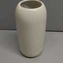 Flower Vases Modern White Vase Home Decor Ribbed Farmhouse Coffee Table Bookshelf Home Living Home Decor Vases(Beige)