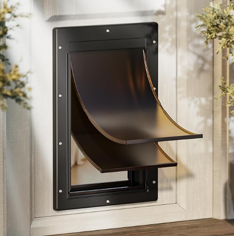 Never Rust Plastic Dog door, Large Doggy Door, Doggie Door for Easy Install in Interior and Exterior Doors or Wall, Double Magnetic Flaps, Closing Panel, Pet Door for Pet Up to 100lb (Large)