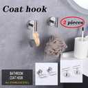 GERZWY Bath Towel Hook SUS 304 Stainless Steel Coat/Robe Clothes Hook for Bath Kitchen Modern Hotel Style Wall Mounted 2 Pack Polished Chrome AG-1107B-JG