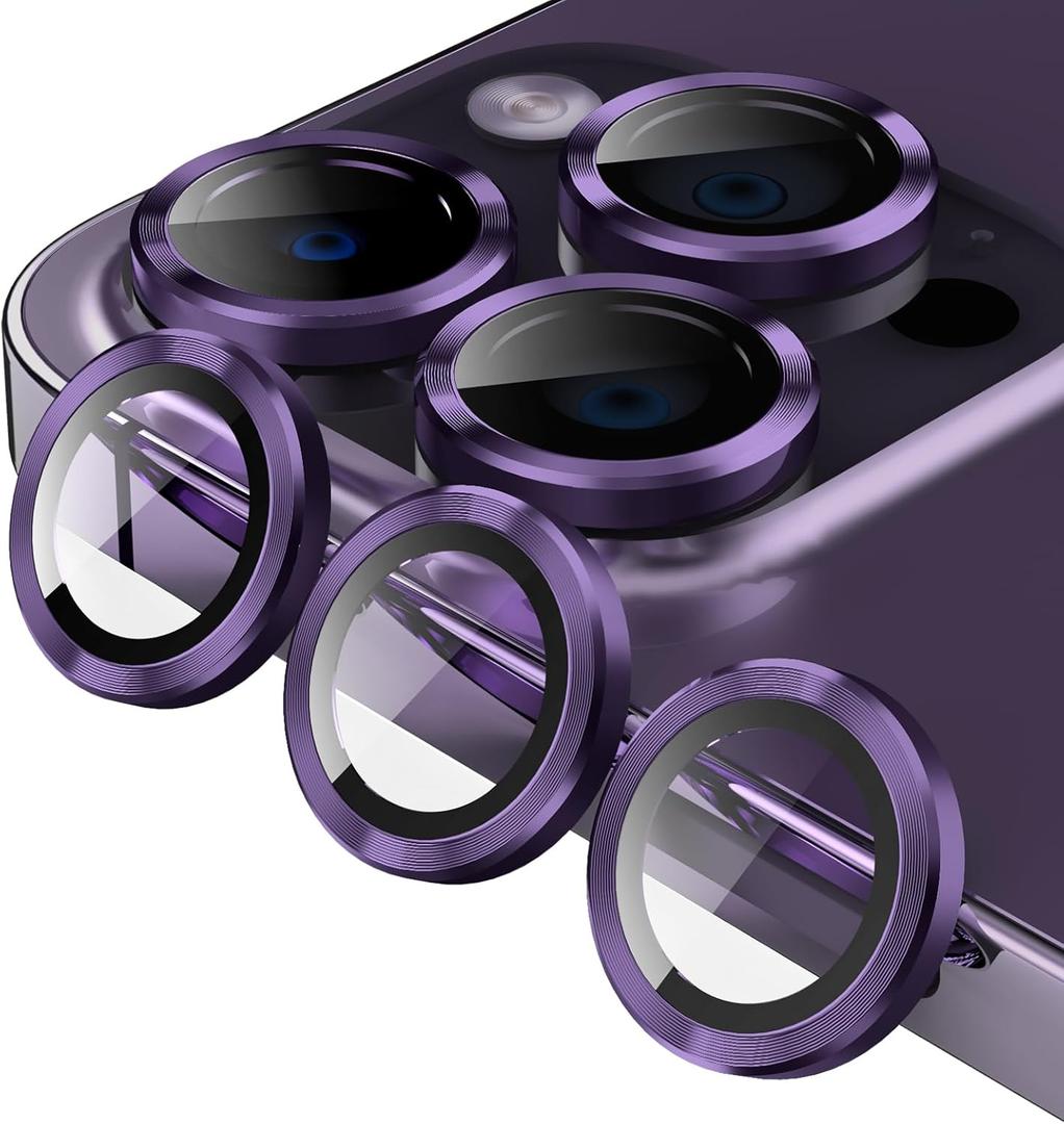 Jeluse Camera Lens Protector for iPhone 17 Pro Max/17 Pro/16 Pro Max/16 Pro/15 Pro Max/15 Pro/14 Pro Max/14 Pro, 9H Tempered Glass Screen Protector Cover Alignment Kit Metal Individual Ring Jeluse Camera Lens Protector for iPhone 17 Pro Max/17 Pro/16 Pro Max/16 Pro/15 Pro Max/15 Pro/14 Pro Max/14 Pro, 9H Tempered Glass Screen Protector Cover Alignment Kit Metal Individual Ring