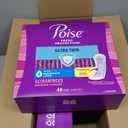 Poise Ultra Thin Incontinence Pads & Postpartum Pads for Bladder Leaks, 4 Drop Moderate Absorbency, Long Length, 192 Count (4 Packs of 48)