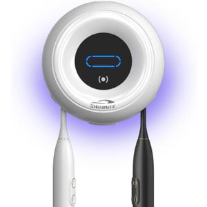 Toothbrush Holder Sanitizer - Cleaning & Drying, Rechargeable Wall-Mounted Toothbrush Organizer with Touch Control, Two-Slot Design for Bathroom (White)