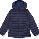 Amazon Essentials Girls and Toddlers' Lightweight Water-Resistant Packable Hooded Puffer Jacket (XX-Large, Navy)