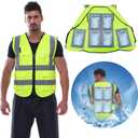 Cooling Vest with 20Pcs Ice Packs - Cool Safety Vest for Men Women Ice Cooling Vest for Hot Weather Work (Green, XL)
