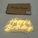 Happy Birthday Neon Sign for Party and Wall Decor,15 * 9 inch Warm White Led Neon Light Signs with USB and Dimmer Switch,Happy Birthday Sign for Backdrop
