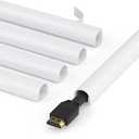 ZhiYo 71in Wire Covers for Cords on Wall, One Cord Hider, Self-Adhesive Cord Covers for Wires on Wall, Paintable TV Cable Hider, White Cable Management Raceway Kit, 5X L14.2in, W0.5in H0.4in