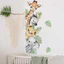 44.8811.75 Inch Jungle Safari Animal Wall Decals Watercolor Forest Elephant Lion Monkey Stickers Kids Wall Decor for Nursery Playroom Bedroom Classroom Kindergarten