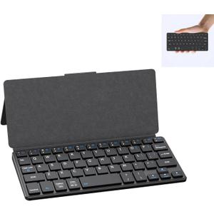 CMARS Mini Bluetooth Keyboard for iPad, Universal Portable Wireless Keyboards with Adjustable 150 Stand & Integrated Protective Cover, Travel Keyboard for iOS/Android/Windows - Black
