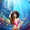 10x8ft Under The Sea Backdrop for Photography Underwater World Tropical Fish Coral Seabed Sunlight Blue Ocean Backdrop Ocean Theme Party Decorations Ocean Wallpaper Birthday Party Backdrop
