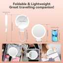 Makeup Mirror with Lights, Magnifying Mirror 1X/30X with Adjustable 3 Color Light, Double Side Control, 2000mAh Rechargeable, Lighted Makeup Mirror with Magnification, Smart Memory, Gift for Women