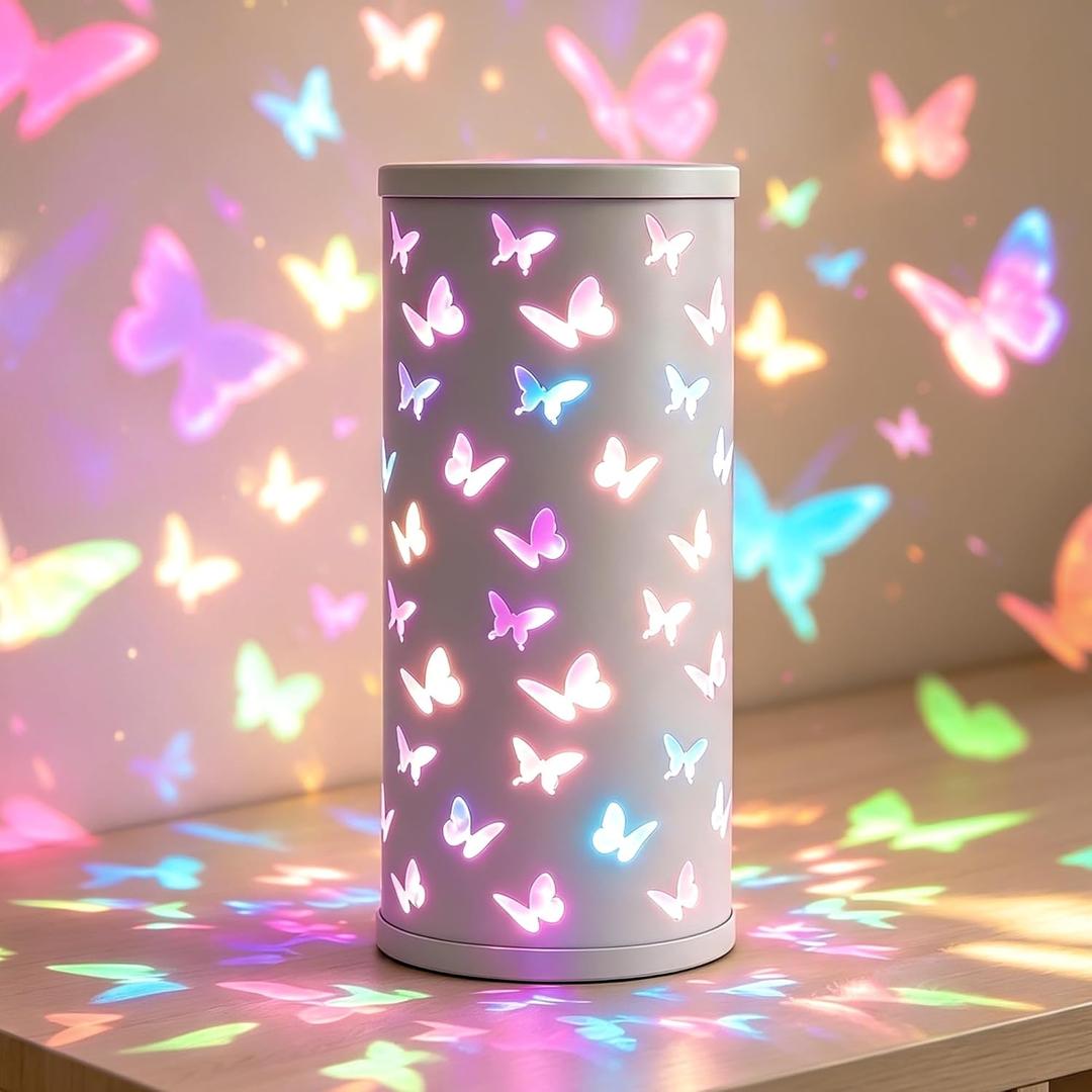 Butterfly Projector Rotating Night Light Bedroom Decor Mood Lighting Gifts