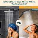 High Pressure Rain Shower Head with Handheld Combo, 10 Inch Square Rainfall Showerhead, Adjustable Slide Bar Dual Shower System, 3 Spray Modes, 59" Stainless Steel Hose, Matte Black
