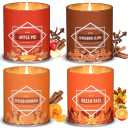 Valentine's Day Gifts for Women Men, Winter Scented Candle Set – 36oz (4×9oz) Soy Candles with Cozy & Warm Seasonal Scents of Pumpkin Spice/Cinnamon Clove/Apple Pie/Hello Fall