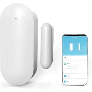 WiFi Magnetic Door Sensor Alarm with App That Alerts Your Phone, Mini Wireless Window Alarms When Opened for Home Security, No Hub Required, Smart Sliding Door Contact Sensors Chimes Safety Protection