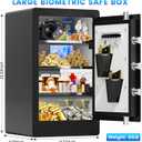 Large Biometric Safe Box, Home Safes Water Fireproof, Duty Document Safe with Bottom Hidden Compartment, Anti-Theft Dual Alerts, Mute Mode, Digital Security for Home and Business