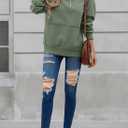 SHEWIN Womens Sweatshirt Casual Long Sleeve Half Zip Pullover Lightweight Sweatshirts Tops Fall Fashion Outfits 2025 (Small)