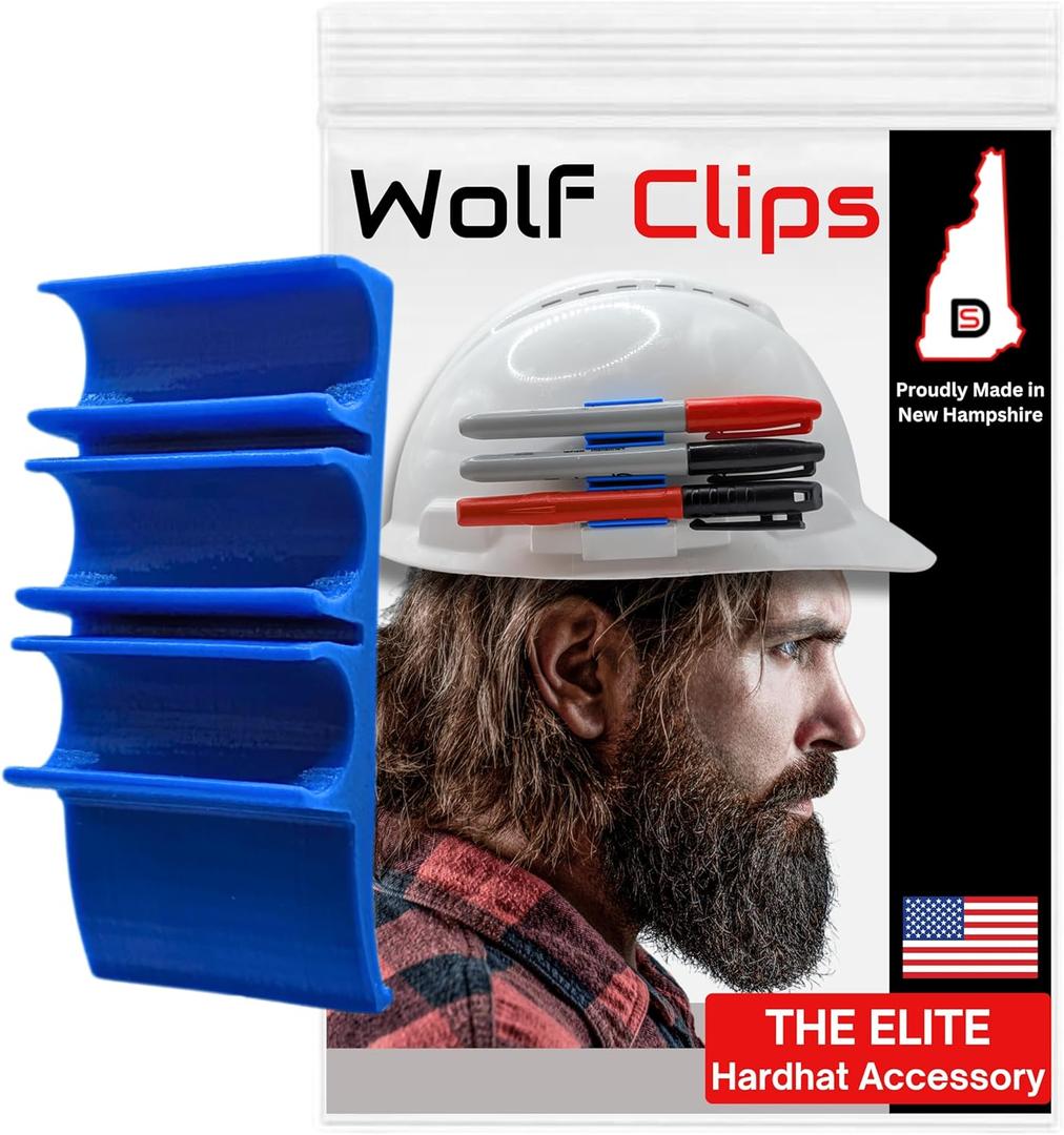 Diligence, Wolf Clips, Hard Hat Accessory, Triple Marker Holder, Blue