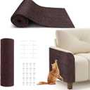 78.7"X15.8" Cat Scratching Mat, Self-Adhesive Cat Scratch Carpet, DIY Cats Scratch Furniture Protector for Couch, Sofa, Wall & Door, Durable Furniture Guards Couch Scratcher from Cats Claws (Brown)