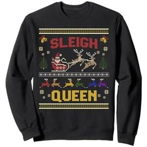 Sleigh Queen Gay Christmas Gay Xmas LGBTQ Ugly Sweatshirt Size S