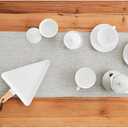 Solino Home Linen Oyster Grey Table Runner 120 Inches Long - Athena, 100% Pure Linen Dining Table Runner 14 x 120 Inch for Spring, Summer, Mothers Day