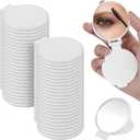 Telooco 50 Pcs Round Compact Folding Portable Pocket Mirror for Purse Mini Folding Makeup Mirrors Vintage Travel Makeup Mirror for Women Daily Use (White)