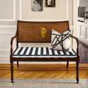 Outdoor Bench Cushion 42x18x3 Inch with Ties, Thick Waterproof Porch Swing Cushions for Patio Furniture Chair Pad, Seat Sofa Garden Replacement Cushion Sponge Filling (Black&white Stripes, 42x18)