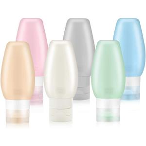 TAPBULL Travel Bottles TSA Approved, Uerstar 3oz Leak Proof BPA Free Silicone Cosmetic Travel Size Toiletry Containers for Shampoo Lotion Soap (6 Pack)