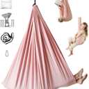 Marlowe & Co Indoor Outdoor Double Layer Cotton Sensory Compression Swing, Special Needs Therapy Swing, Holds 200 pounds, 360 Swivel Hardware Included, Vintage Rose