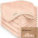 6-Pack Baby Washcloths  Soft Absorbent Viscose from Bamboo Washcloths for Face, Body, Baby Towels for Newborn, Kids, Toddlers, Infant, Gentle on Sensitive Skin, 10x10 Reusable Face Towels (Peachy)
