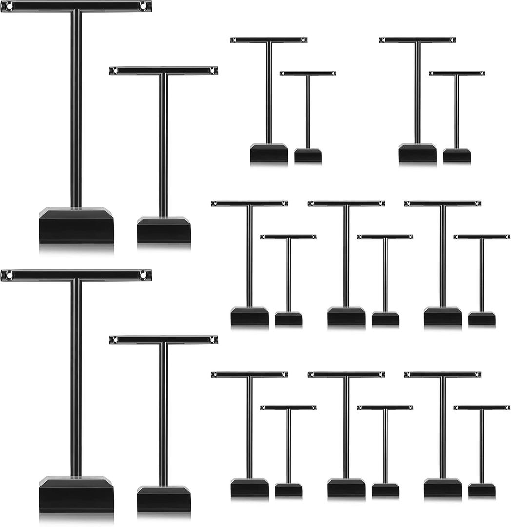 Acrylic Earrings Display Holder T-bar Earrings Stand Holder Tree Stand Countertop Hanging Jewelry Organizer for Necklaces Bracelet (Black)