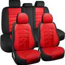 Car Seat Cover for Jeep Gladiator 2020-2025, Durable Wear Resistant Waterproof Seat Cover, Breathable No Odor Premium Leather Vehicle Interior Accessories.(Standard 5 Seats,Red)