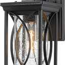 Bestshared Modern Outdoor Wall Lantern  Black Exterior Light Fixture with Seeded Glass, Weather-Resistant Sconce for Porch, Patio, Garage, Front Door (Black, Regular-1 Pack)