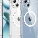 FNTCASE for iPhone 14 Plus Case: Clear Magnetic Phone Cases Compatible with Magsafe Slim Anti Yellowing Military Grade Drop Protection Rugged Protective Transparent Cell Phone Cover (A-Clear)