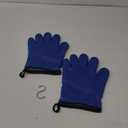 KITCHEN PERFECTION XL Silicone Smoker Oven Gloves-Extreme Heat Resistant BBQ Gloves-Handle Hot Food Right on Your Grill Fryer&Pit|Waterproof Grilling Cooking Baking Mitts|Superior Value Set+3 Bonuses (Classic Blue)