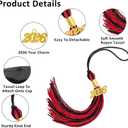 3 x 2026 Graduation Tassel, Graduation Tassel Red Black 2026 Grad Cap Tassels for Graduate Cap Hat Decorations with 2026 Year Gold Charm for Graduations Ceremonies Accessories