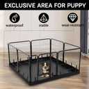 PJYuCien Dog Playpen Plus Storage Bag, 24" H 8 Panels Puppy Pen with Square Bottom, Heavy Duty Dog Fence for Puppies/Small Dogs