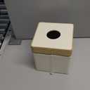 Tissue Box Holder Cover Square, Modern PU Leather Decorative Tissue Cube Holder Organizer-Apricot Cream