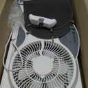 Comfort Zone Window Fan for Bedroom, 9 inch 3 Speed Dual Fans with Auto-Locking Expanders, 3 Modes (Cool, Circulate, Exhaust), Remote Control, Fabric Cover plus Bug Screen, White