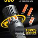 AUXITO 2025 Latest CANBUS 7440 7443 LED Bulbs Amber Yellow with Built-in Resistor Anti Hyper Flash 7440NA 7441 7444 7444NA W21W WY21W Error Free LED Front Rear Turn Signal Lights, Pack of 2