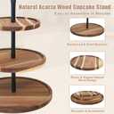 Cupcake Stand, Acacia Wood Cupcake Stand, Cupcake Display Stand, Cupcake Stands for Party, 3 Tier Cupcake Stand, Cup Cake Tower Stand for Birthday Anniversary Party Decoration