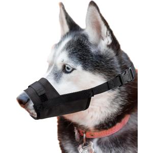 Dog Muzzle with Oxford, Breathable Dog Mouth Cover Prevent Biting for Small Medium Dogs, Grooming, Barking Chewing Prevention, Large, Black