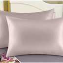 100% Mulberry Silk Pillowcases Set of 2 for Hair and Skin and Super Soft and Breathable King Size Nature Silk Pillowcases (King, Apricot Gray)