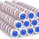 Leumoi 12 Pcs 18 Inch 3/8" Nap Paint Roller Covers Bulk Microfiber Refill Roller Cover with End Caps Painter Lint Free Paint Kit Home Repair Tools for Most Types of Surfaces