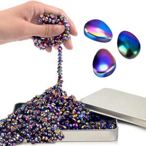 Fidget Toys For Teen Boys Adult, 1000pc Metal Cool Gadgets Gift Quiet Office Desk Sensory Stress Fidgets Beads Balls Stones Toy Anxiety Relief Items For Teen Girls ADHD Autism Autistic Ferrite Putty