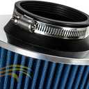 BLUE 4" 102 mm Inlet Truck Air Cone Replacement Performance Washable Clamp-On Dry Air Filter (8" Tall)