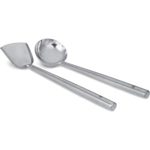 Craft Wok s/s Ladle and Spatula (Turner) Stainless Set with Stainless Handles for Asian Chinese Woks Traditional / 732W326