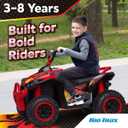 Kid Trax 12V ATV Ride On - Electric ATV, 2 Speed, Ride On Toys, Led Headlights, Quad Four Wheelers, Forward and Reverse, Kids Car Ride On, Indoor/Outdoor Toys, Max Weight 77 lb, Ages 3-8, FIRE RED, 38 inches x 24 inches x 28 inches